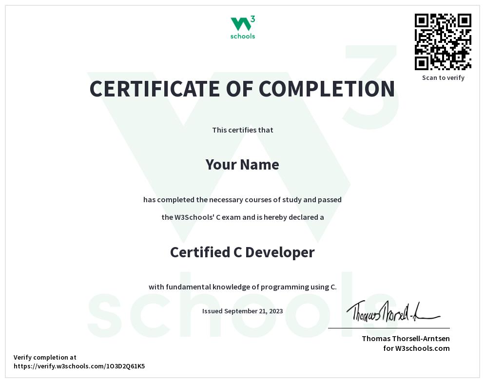 C Certificate