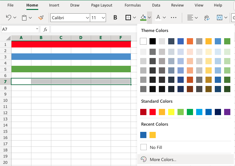 Rgb Colours In Excel 