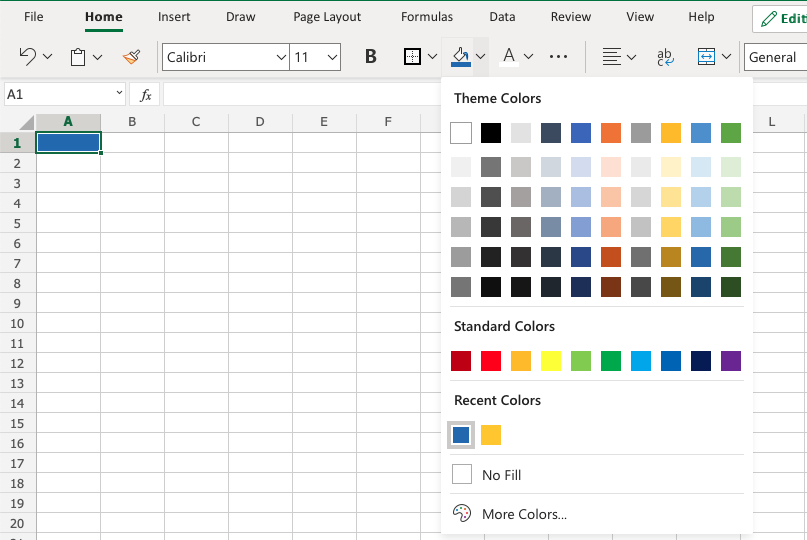 Excel Format Colors