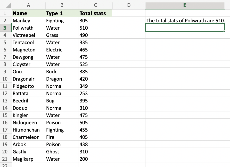 Excel CONCAT Function