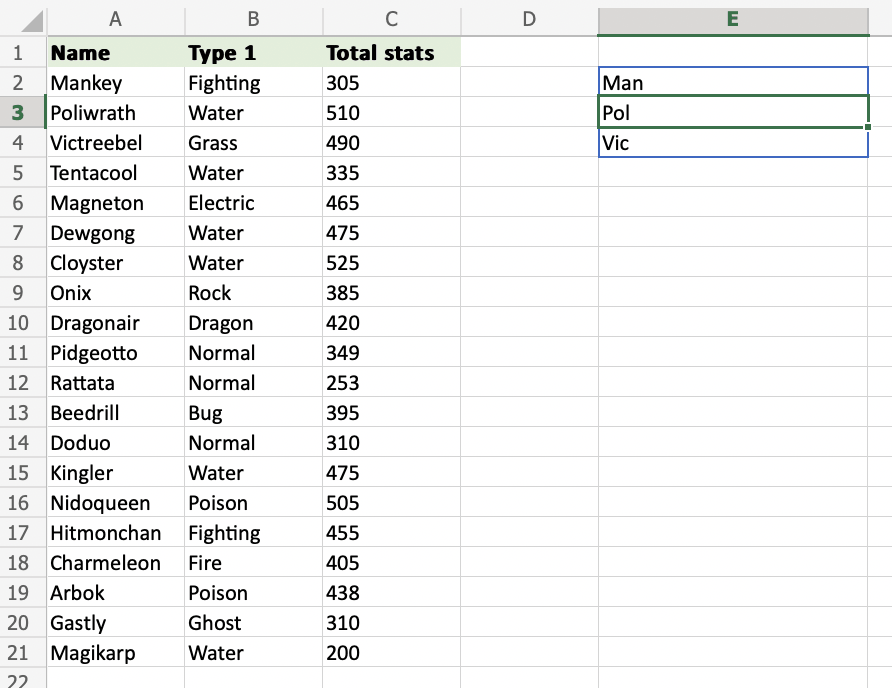 Excel LEFT Function