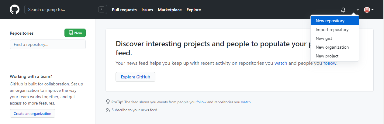 GitHub New Repo