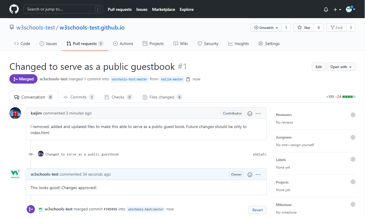 GitHub Pull Request Merged