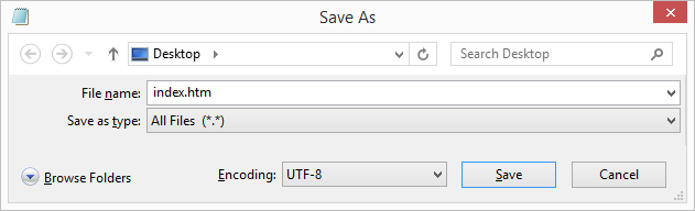 How to save file of html?