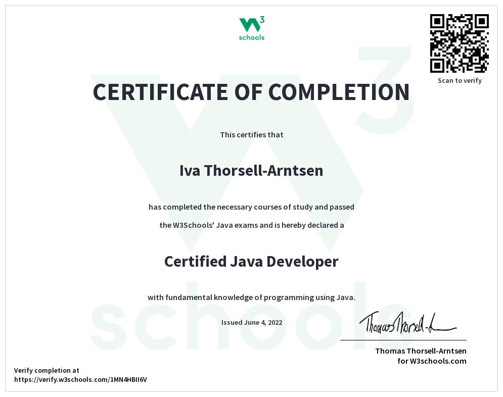 Today's requirement, skills required . . . JAVA with SQL course